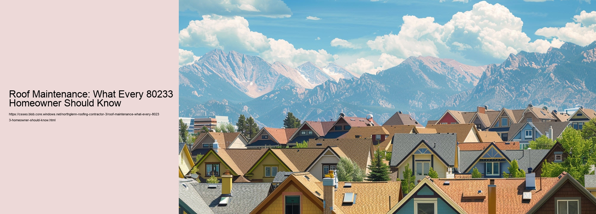 Roof Maintenance: What Every 80233 Homeowner Should Know